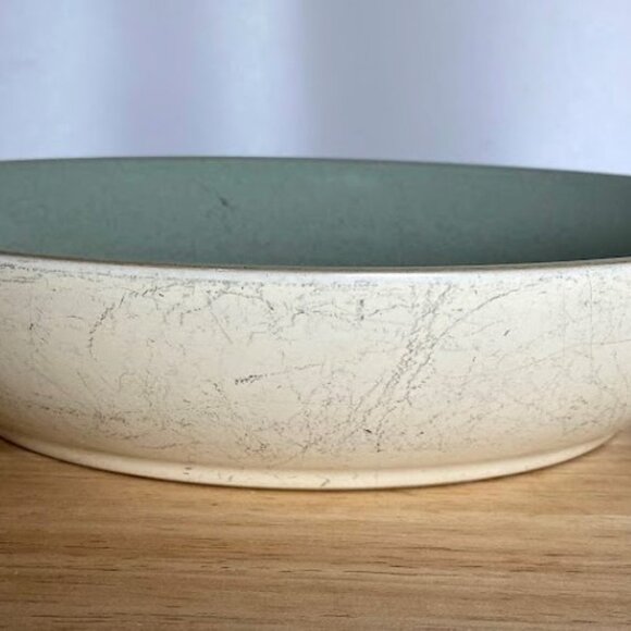 DENBY-LANGLEY Green Individual Pasta Bowl - Celadon Inside, Cream Back Side - Picture 2 of 4